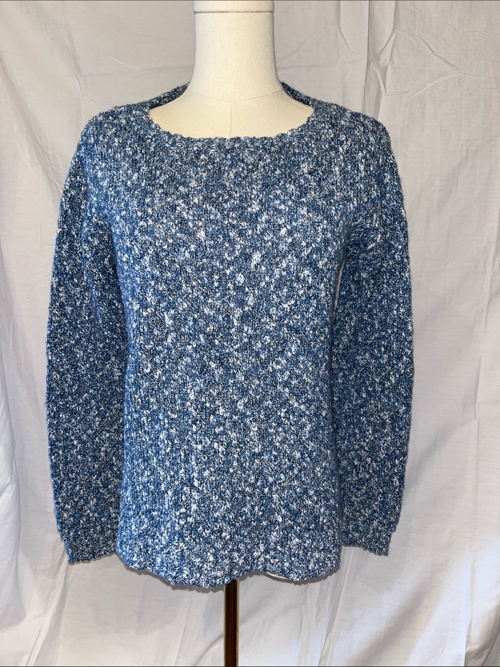 Blue Marled Crewneck Women's Sweater